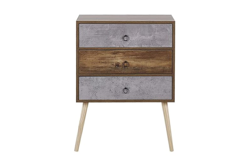 Abatley Byrå 60 cm - Mörkt Trä/Grå - Förvaring - Förvaringsmöbler - Byrå - Hallbyrå