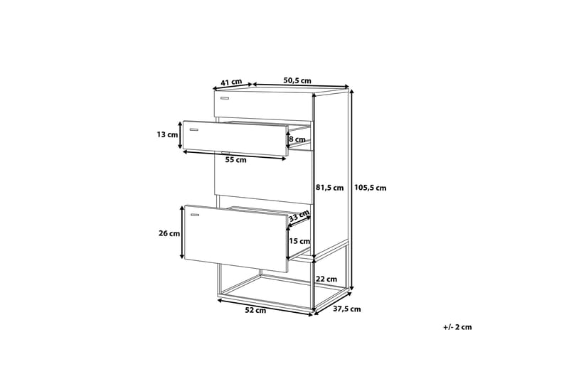 Acra Byrå 41|55 cm - Trä/Natur - Förvaring - Förvaringsmöbler - Byrå - Hallbyrå