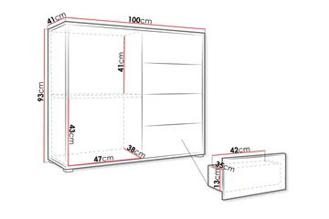 Agawal Byrå 100 cm - Beige - Förvaring - Förvaringsmöbler - Byrå - Hallbyrå