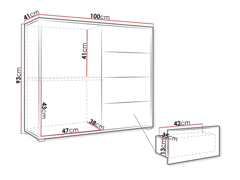 Agawal Byrå 100 cm - Brun - Förvaring - Förvaringsmöbler - Byrå - Hallbyrå