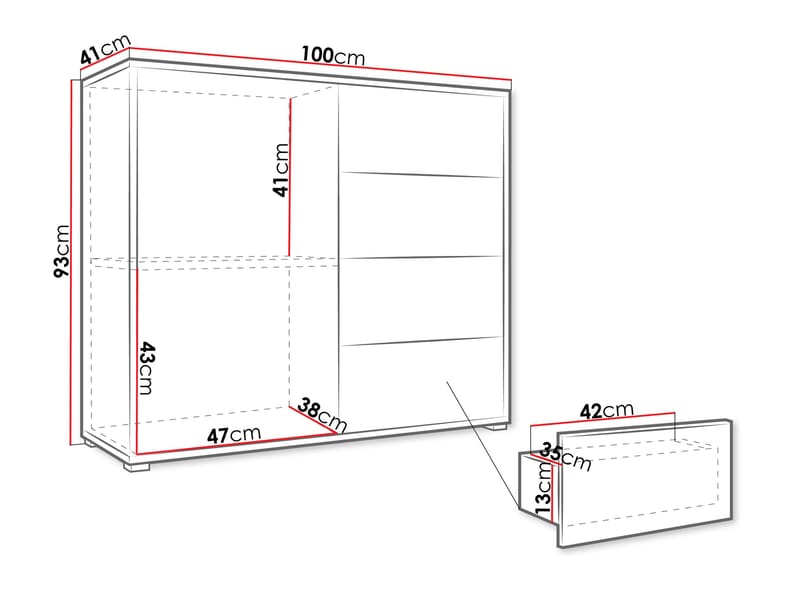 Agawal Byrå 100 cm - Brun - Förvaring - Förvaringsmöbler - Byrå - Hallbyrå