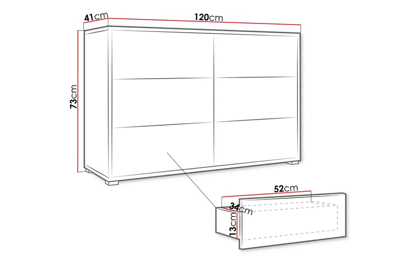 Agawal Byrå 120 cm - Beige - Förvaring - Förvaringsmöbler - Byrå