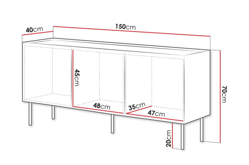 Akie Byrå 150 cm - Beige - Förvaring - Förvaringsmöbler - Byrå