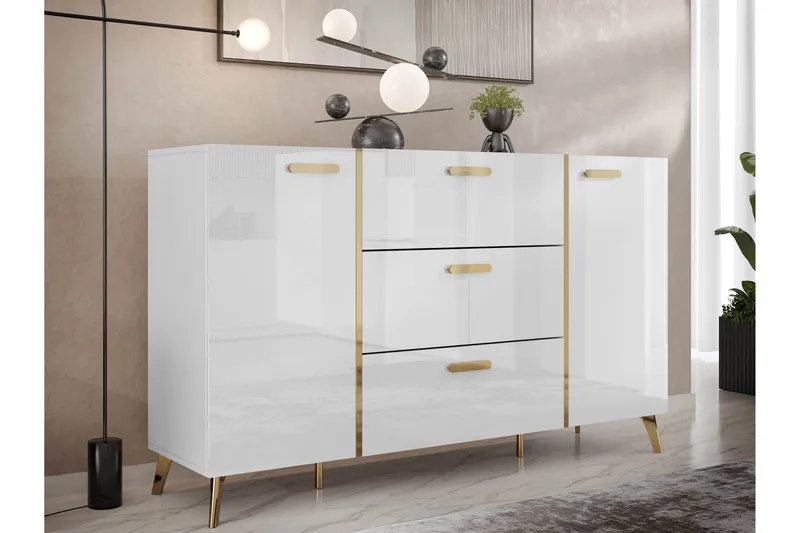 Akihiko Byrå 154 cm - Vit - Förvaring - Förvaringsmöbler - Byrå