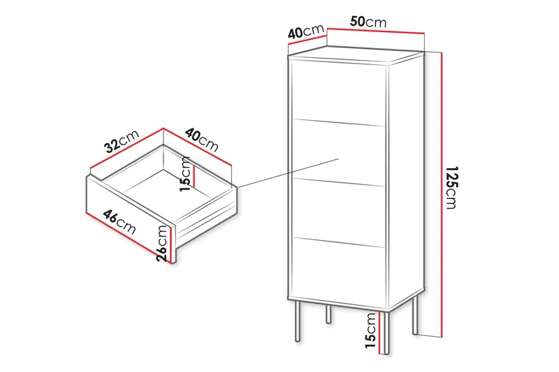 Akiko Byrå 50 cm - Grön - Förvaring - Förvaringsmöbler - Byrå - Hallbyrå