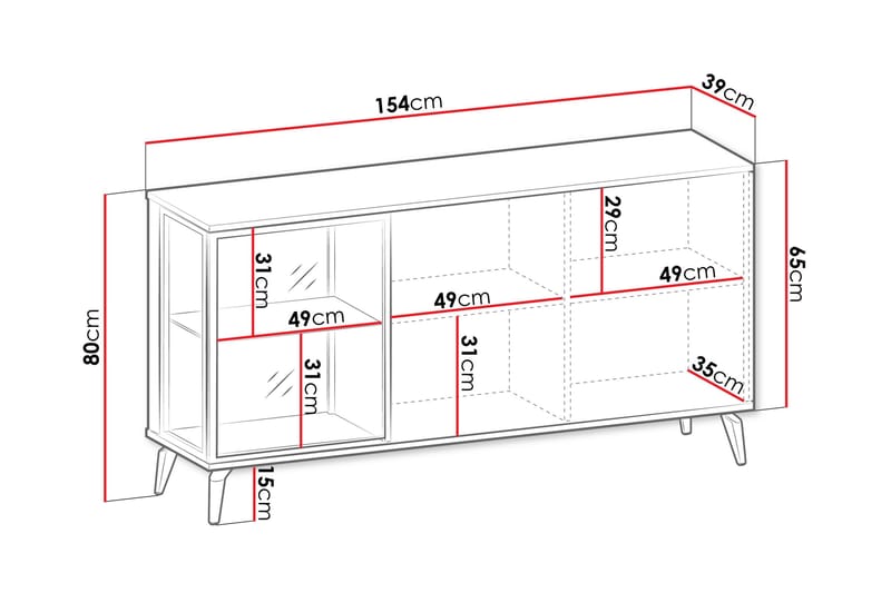 Akinari Byrå 154 cm - Brun/Beige - Förvaring - Förvaringsmöbler - Byrå