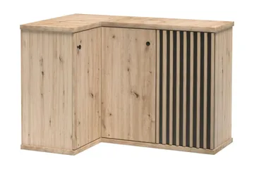 Aldbrough Hörnbyrå 123x86x82 cm - Natur/Svart - Förvaring - Förvaringsmöbler - Byrå