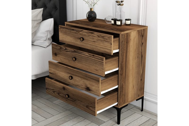 Ameias Byrå 76x90,7 cm Brun - Hanah Home - Förvaring - Förvaringsmöbler - Byrå - Hallbyrå