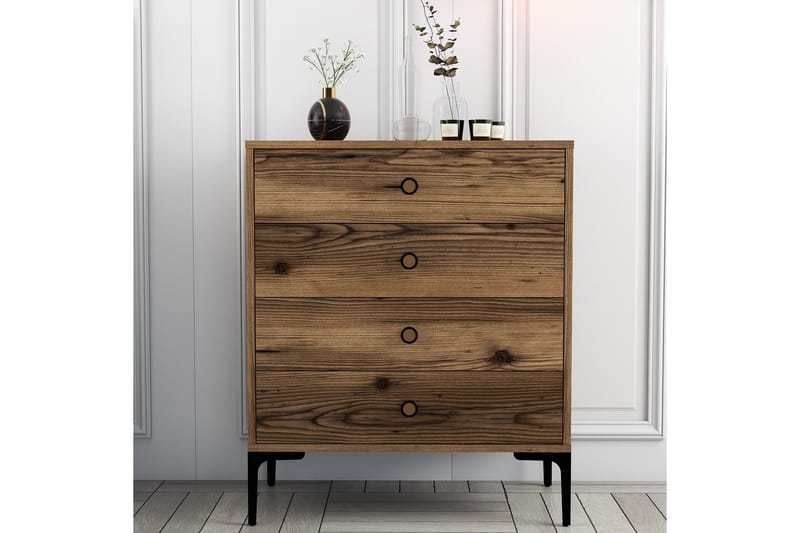 Ameias Byrå 76x90,7 cm Brun - Hanah Home - Förvaring - Förvaringsmöbler - Byrå - Hallbyrå