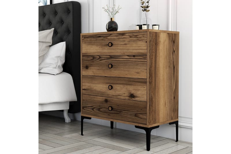 Ameias Byrå 76x90,7 cm Brun - Hanah Home - Förvaring - Förvaringsmöbler - Byrå - Hallbyrå