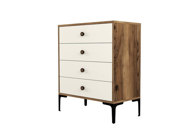 Ameias Byrå 76x90,7 cm Brun/Beige - Hanah Home - Förvaring - Förvaringsmöbler - Byrå - Hallbyrå