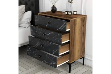 Ameias Byrå 76x90,7 cm Brun/Svart - Hanah Home - Förvaring - Förvaringsmöbler - Byrå - Hallbyrå