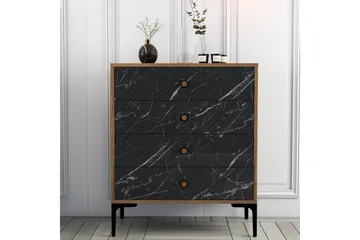 Ameias Byrå 76x90,7 cm Brun/Svart - Hanah Home - Förvaring - Förvaringsmöbler - Byrå - Hallbyrå
