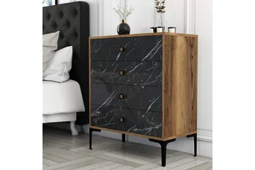 Ameias Byrå 76x90,7 cm Brun/Svart - Hanah Home - Förvaring - Förvaringsmöbler - Byrå - Hallbyrå