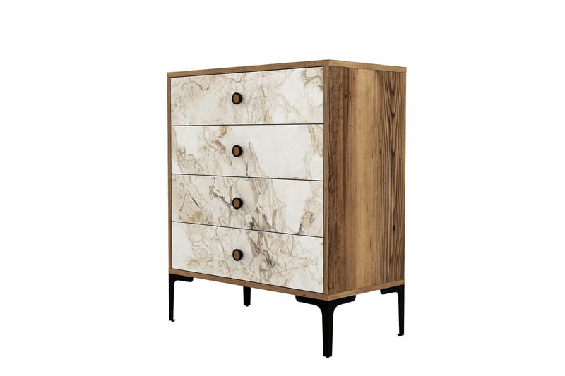 Ameias Byrå 76x90,7 cm Brun/Vit, Hanah Home