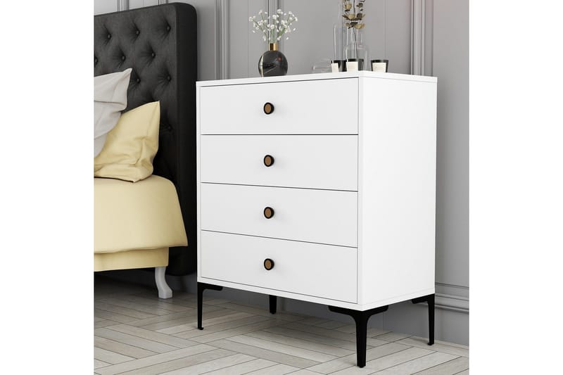 Ameias Byrå 76x90,7 cm Vit - Hanah Home - Förvaring - Förvaringsmöbler - Byrå - Hallbyrå