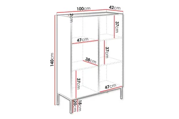 Amelus Byrå 100 cm - Cashmere - Förvaring - Förvaringsmöbler - Byrå - Hallbyrå