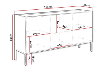 Amelus Byrå 150 cm - Brun - Förvaring - Förvaringsmöbler - Byrå