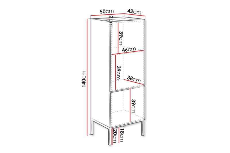 Amelus Byrå 50 cm - Cashmere - Förvaring - Förvaringsmöbler - Byrå - Hallbyrå