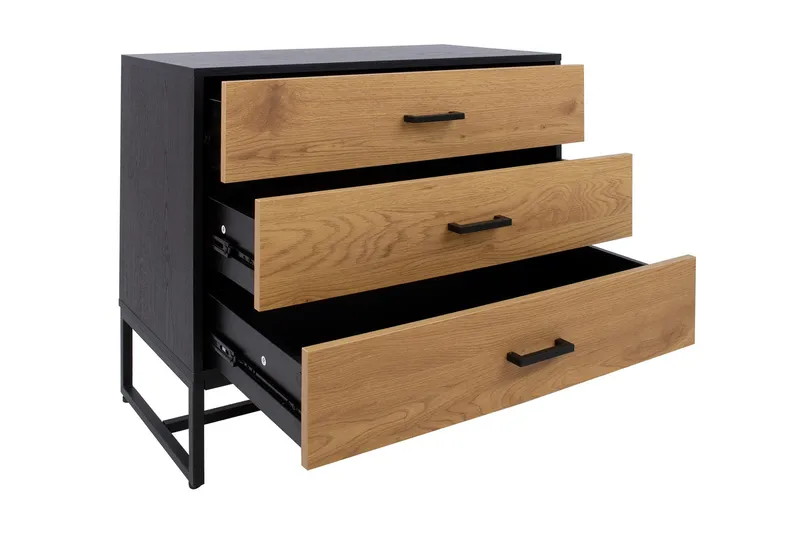 Amsterdam Byrå Ek/Svart - Förvaring - Förvaringsmöbler - Byrå - Hallbyrå