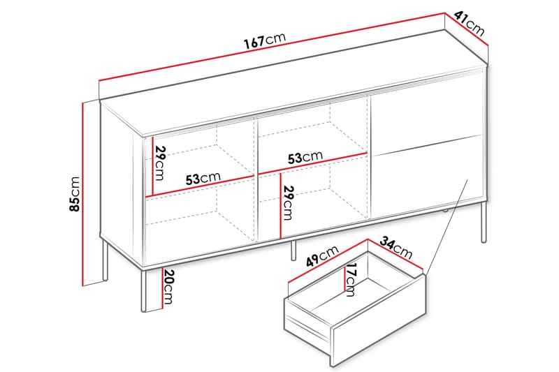 Basici Byrå - Brun - Förvaring - Förvaringsmöbler - Byrå