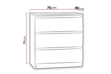 Basildon Byrå 70x40x77 cm - Vit - Förvaring - Förvaringsm öbler - Byrå - Hallbyrå