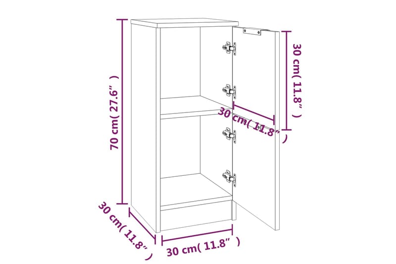 beBasic Byrå betonggrå 30x30x70 cm konstruerat trä - Grey - Hallförvaring - Hallbyrå - Byrå