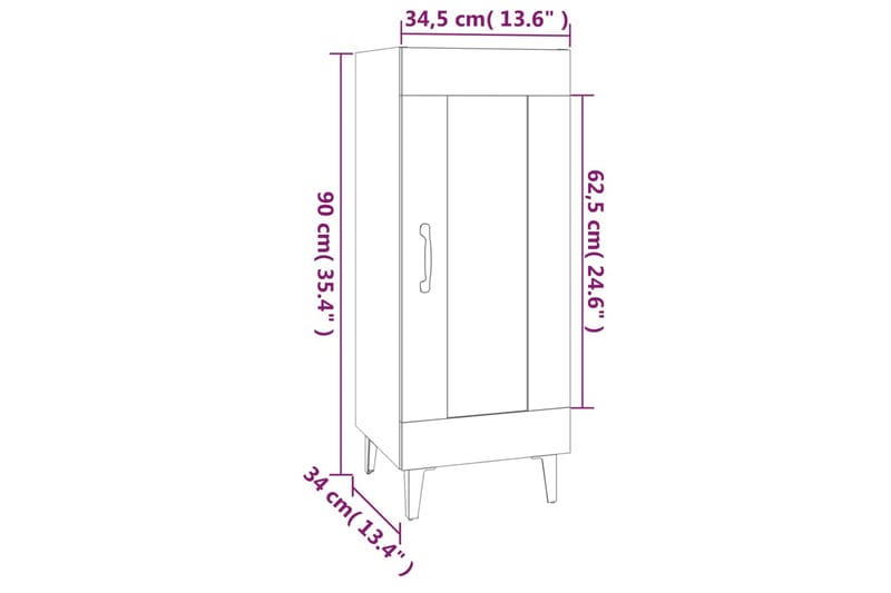 beBasic Byrå betonggrå 34,5x34x90 cm konstruerat trä - Grey - Hallförvaring - Hallbyrå - Byrå