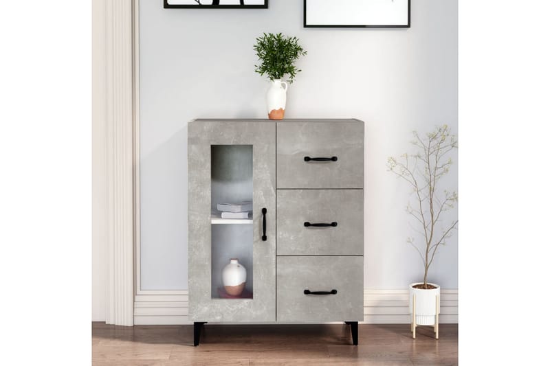 beBasic Byrå betonggrå 69,5x34x90 cm konstruerat trä - Grey - Förvaring - Förvaringsmöbler - Byrå - Hallbyrå