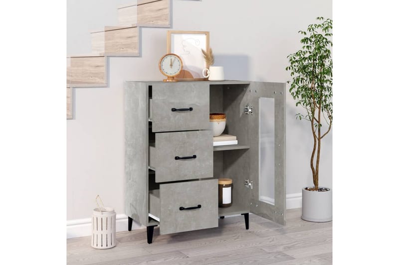 beBasic Byrå betonggrå 69,5x34x90 cm konstruerat trä - Grey - Förvaring - Förvaringsmöbler - Byrå - Hallbyrå