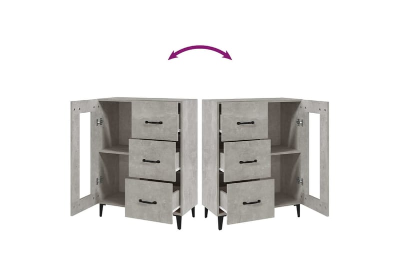 beBasic Byrå betonggrå 69,5x34x90 cm konstruerat trä - Grey - Förvaring - Förvaringsmöbler - Byrå - Hallbyrå