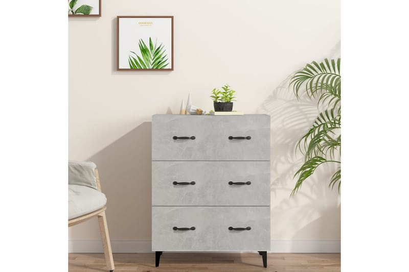 beBasic Byrå betonggrå 69,5x34x90 cm konstruerat trä - Grey - Förvaring - Förvaringsmöbler - Byrå - Hallbyrå