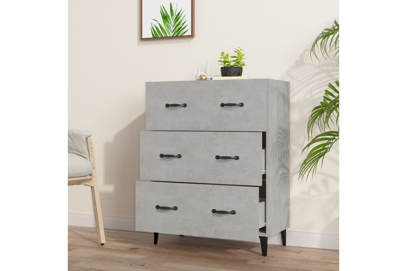 beBasic Byrå betonggrå 69,5x34x90 cm konstruerat trä - Grey - Förvaring - Förvaringsmöbler - Byrå - Hallbyrå