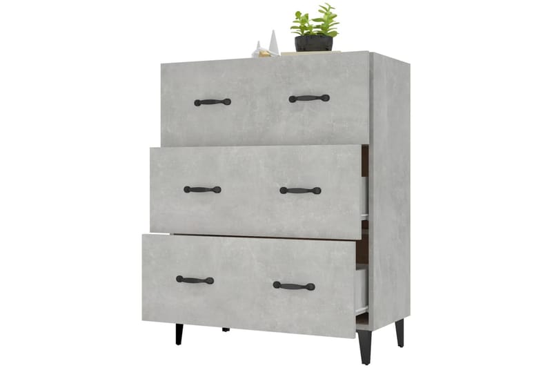 beBasic Byrå betonggrå 69,5x34x90 cm konstruerat trä - Grey - Förvaring - Förvaringsmöbler - Byrå - Hallbyrå