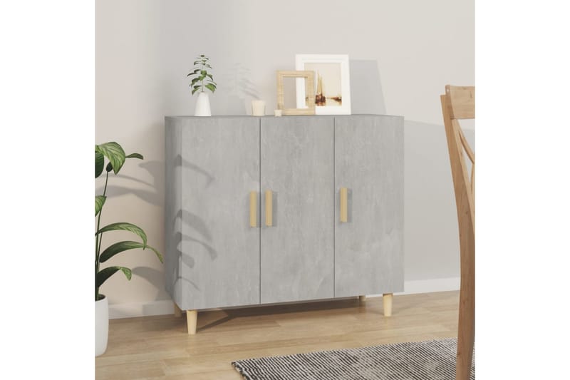 beBasic Byrå betonggrå 90x34x80 cm konstruerat trä - Grey - Hallförvaring - Hallbyrå - Byrå