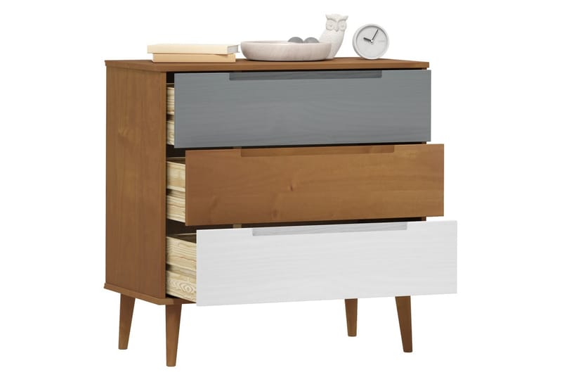 beBasic Byrå brun 80x40x80 cm massivt furuträ - Brown - Förvaring - Förvaringsmöbler - Byrå - Hallbyrå
