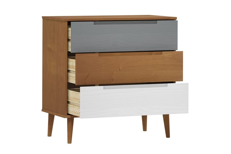 beBasic Byrå brun 80x40x80 cm massivt furuträ - Brown - Förvaring - Förvaringsmöbler - Byrå - Hallbyrå