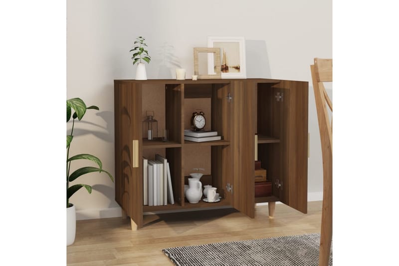 beBasic Byrå brun ek 90x34x80 cm konstruerat trä - Brown - Förvaring - Förvaringsmöbler - Byrå - Hallbyrå