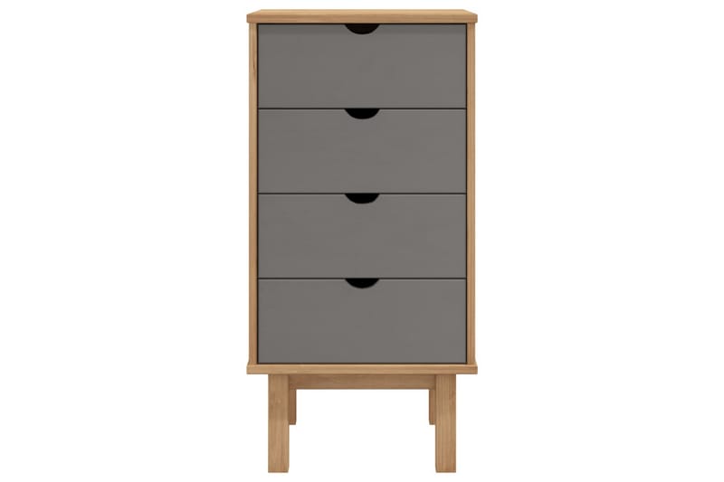 beBasic Byrå brun och grå 46x39,5x90 cm massivt furuträ - Grey - Förvaring - Förvaringsmöbler - Byrå - Hallbyrå
