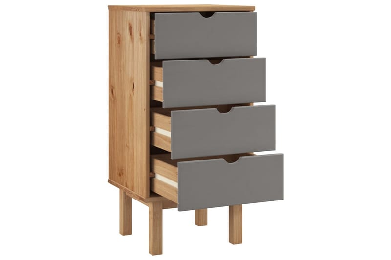 beBasic Byrå brun och grå 46x39,5x90 cm massivt furuträ - Grey - Förvaring - Förvaringsmöbler - Byrå - Hallbyrå