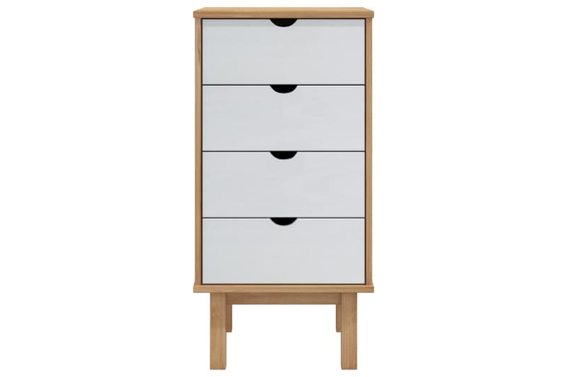 beBasic Byrå brun och vit 46x39,5x90 cm massivt furuträ - White - Förvaring - Förvaringsmöbler - Byrå - Hallbyrå
