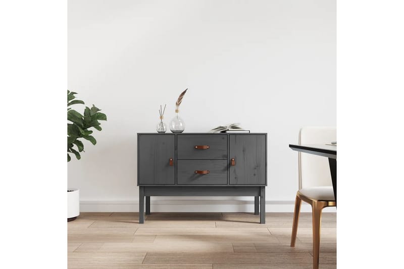 beBasic Byrå grå 110x40x78 cm massiv furu - Grey - Förvaring - Förvaringsmöbler - Byrå