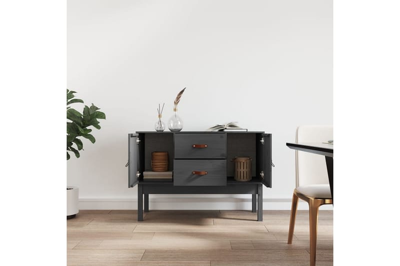 beBasic Byrå grå 110x40x78 cm massiv furu - Grey - Förvaring - Förvaringsmöbler - Byrå