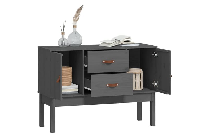 beBasic Byrå grå 110x40x78 cm massiv furu - Grey - Förvaring - Förvaringsmöbler - Byrå