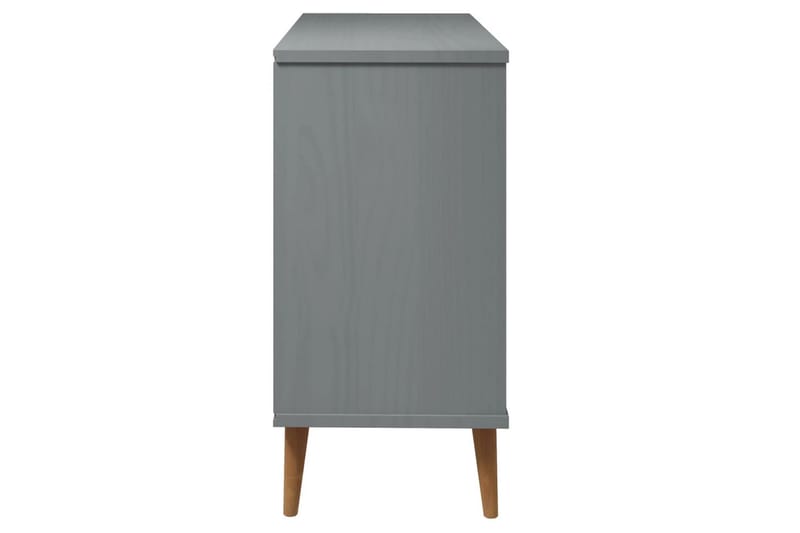 beBasic Byrå grå 113x40x80 cm massivt furuträ - Grey - Byrå - Hallförvaring