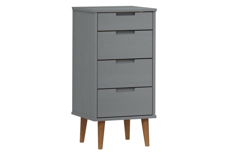 beBasic Byrå grå 40x35x82 cm massivt furuträ - Grey - Hallförvaring - Hallbyrå - Byrå