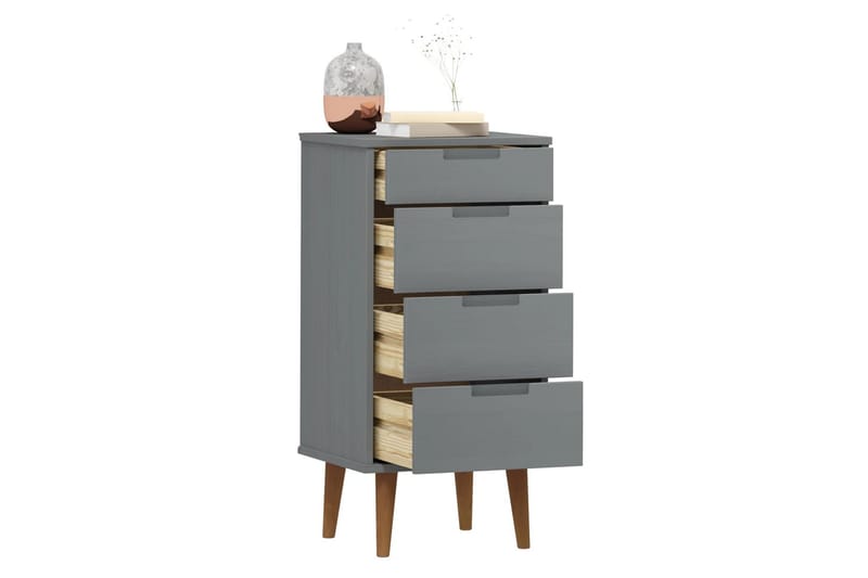 beBasic Byrå grå 40x35x82 cm massivt furuträ - Grey - Förvaring - Förvaringsmöbler - Byrå - Hallbyrå