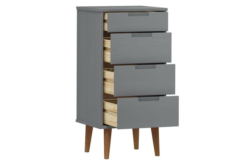 beBasic Byrå grå 40x35x82 cm massivt furuträ - Grey - Förvaring - Förvaringsmöbler - Byrå - Hallbyrå