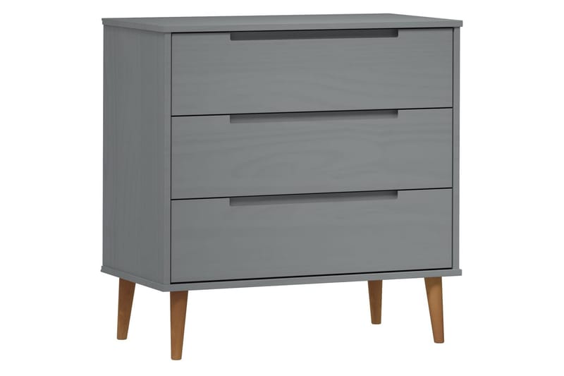 beBasic Byrå grå 80x40x80 cm massivt furuträ - Grey - Hallförvaring - Hallbyrå - Byr�å