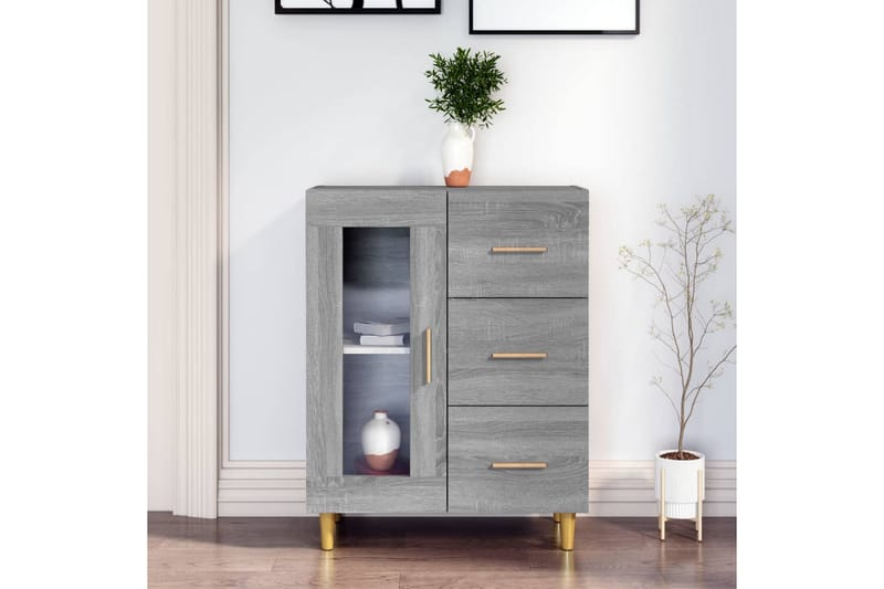 beBasic Byrå grå sonoma 69,5x34x90 cm konstruerat trä - Grey - Förvaring - Förvaringsmöbler - Byrå - Hallbyrå